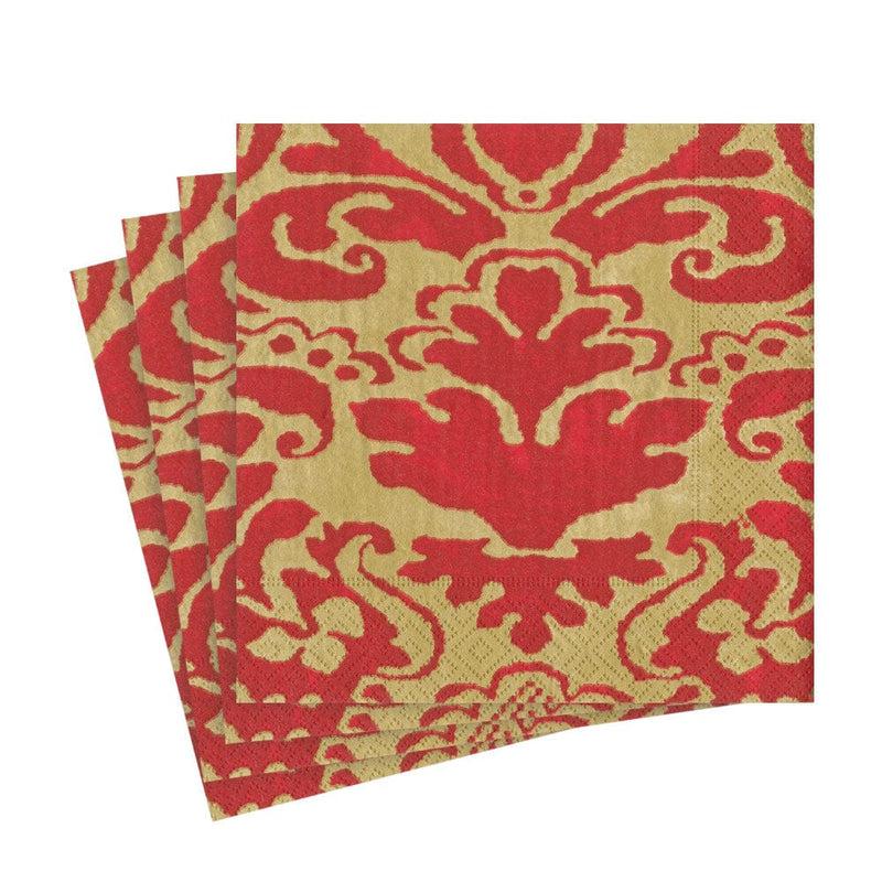 Caspari Palazzo Paper Luncheon Napkins In Red - 20 Per Package