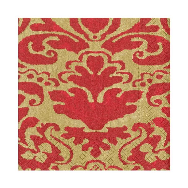 caspari Palazzo Paper Luncheon Napkins in Red - 20 Per Package