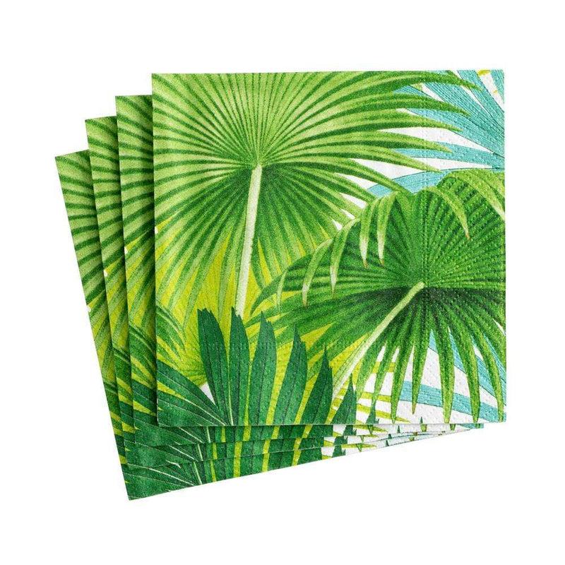 caspari Palm Fronds Paper Cocktail Napkins in White - 20 Per Package