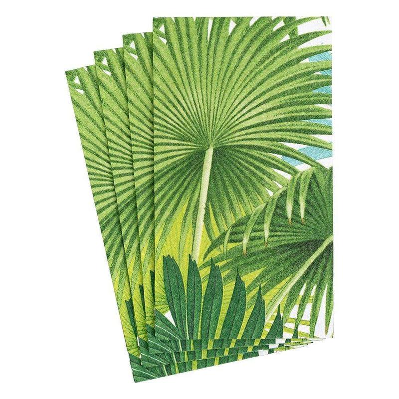Caspari Palm Fronds Paper Guest Towel Napkins In White - 15 Per Package