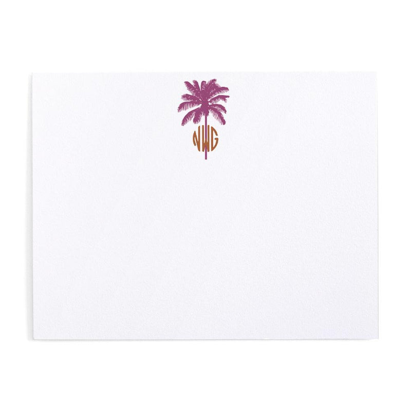 caspari Palm Tree Personalized Monogram Correspondence Cards