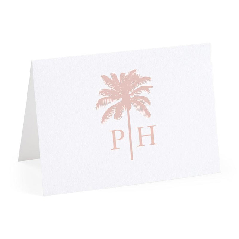 caspari Palm Tree Personalized Monogram Folded Note Cards