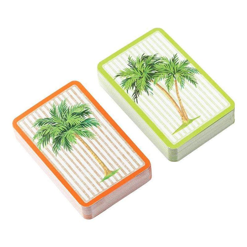 Caspari Palms Bridge Gift Set - 2 Playing Card Decks & 2 Score Pads