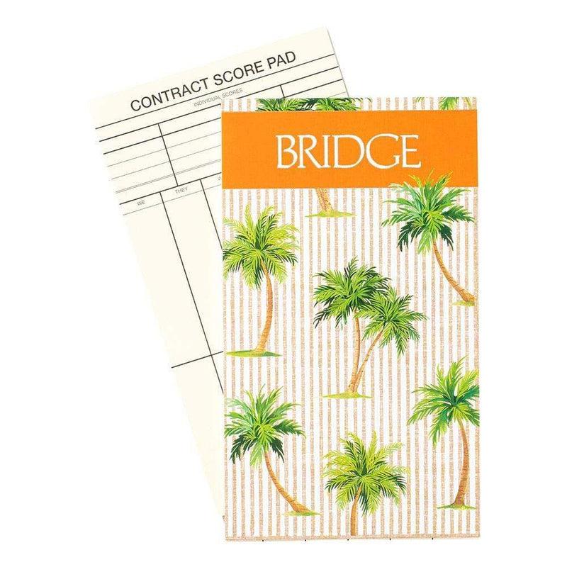 Caspari Palms Bridge Gift Set - 2 Playing Card Decks & 2 Score Pads