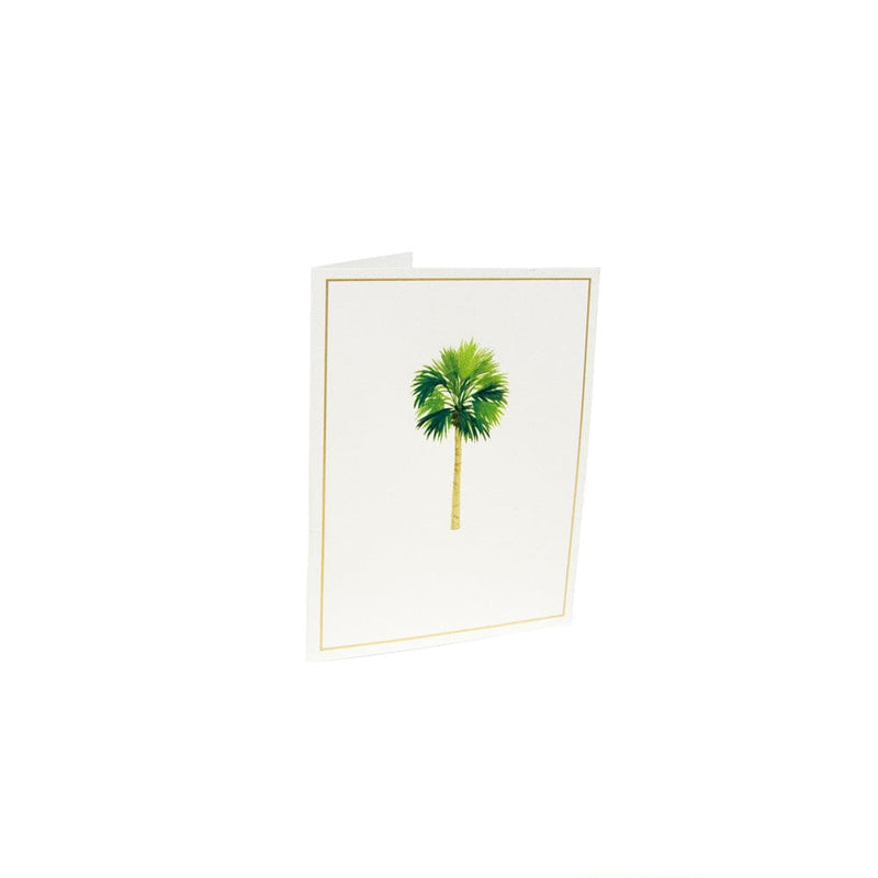 Caspari Palms Foil Boxed Note Cards - 10 Cards And 10 Envelopes Per Package