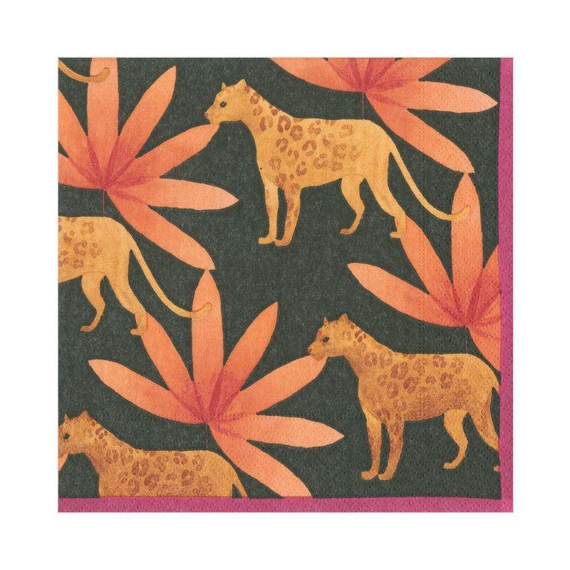 caspari Panthera Paper Luncheon Napkins in Fuchsia - 20 Per Package