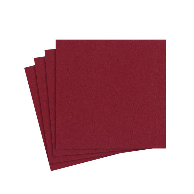 caspari Paper Linen Solid Cocktail Napkins in Cranberry - 15 Per Package