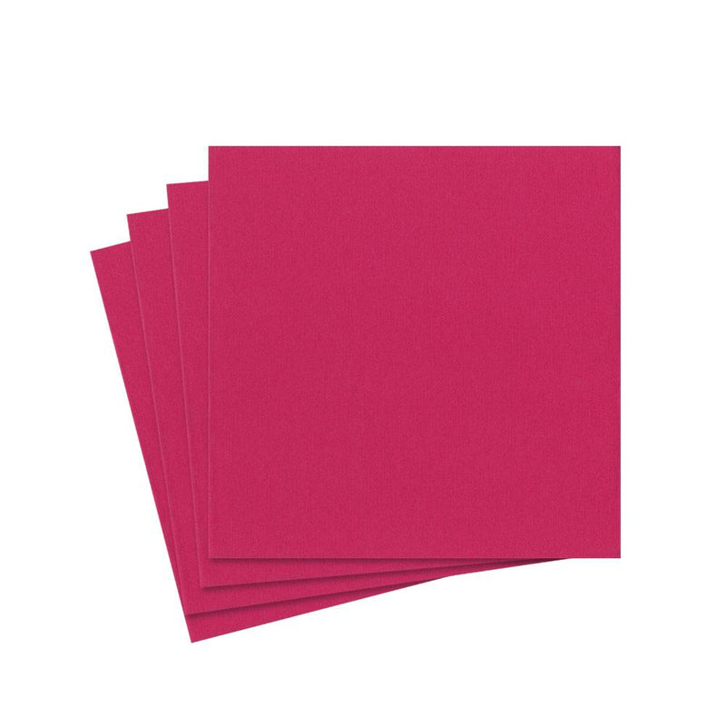 caspari Paper Linen Solid Cocktail Napkins in Fuchsia - 15 Per Package