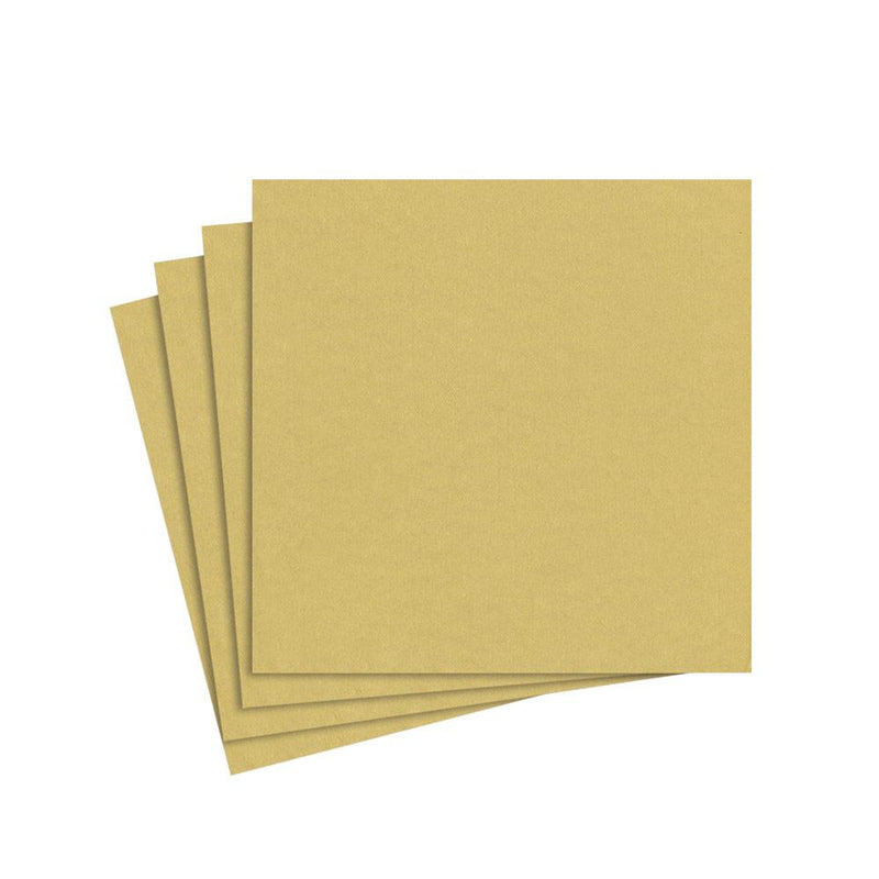 caspari Paper Linen Solid Cocktail Napkins in Gold - 15 Per Package