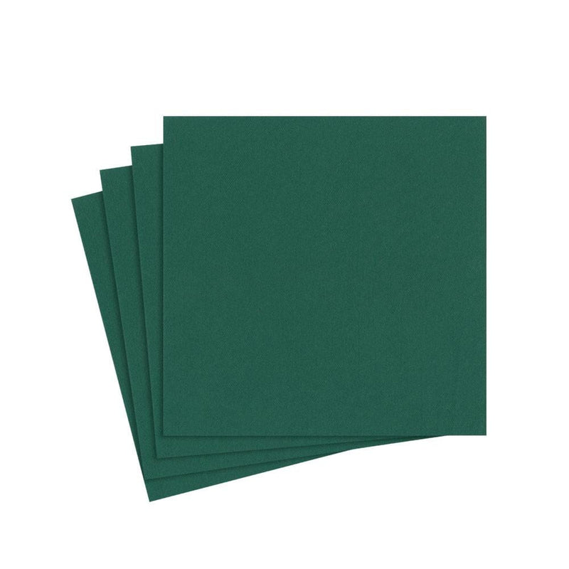 caspari Paper Linen Solid Cocktail Napkins in Hunter Green - 15 Per Package