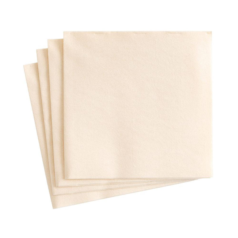 caspari Paper Linen Solid Cocktail Napkins in Ivory - 15 Per Package