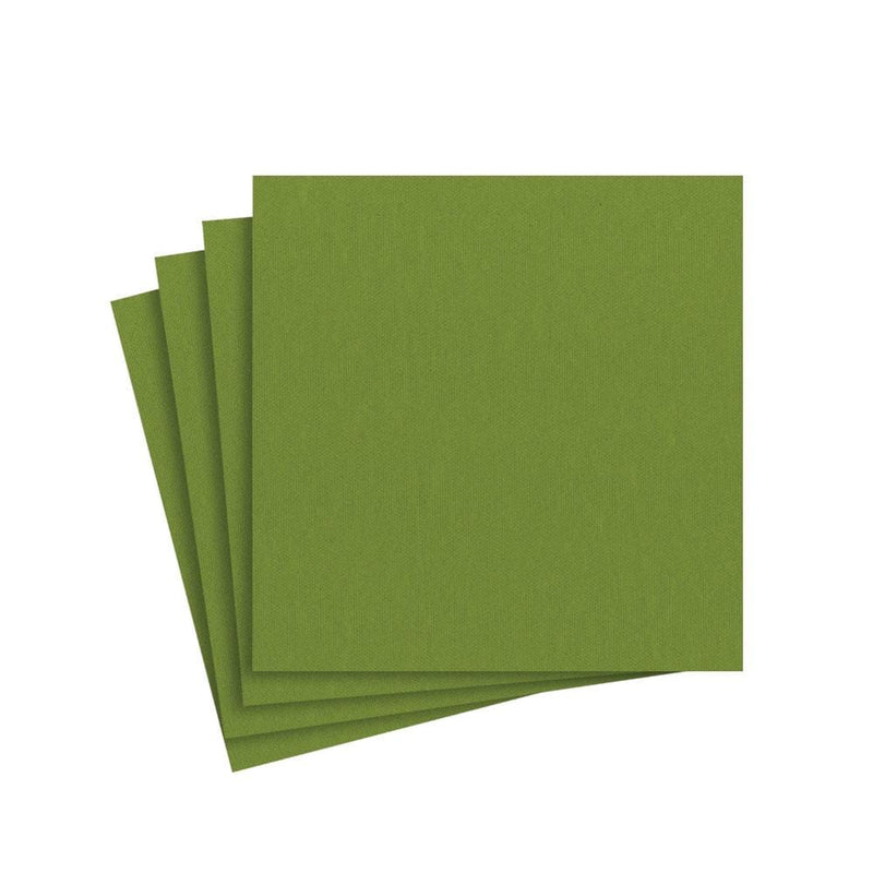 caspari Paper Linen Solid Cocktail Napkins in Leaf Green - 15 Per Package