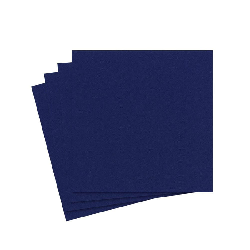 caspari Paper Linen Solid Cocktail Napkins in Navy Blue - 15 Per Package