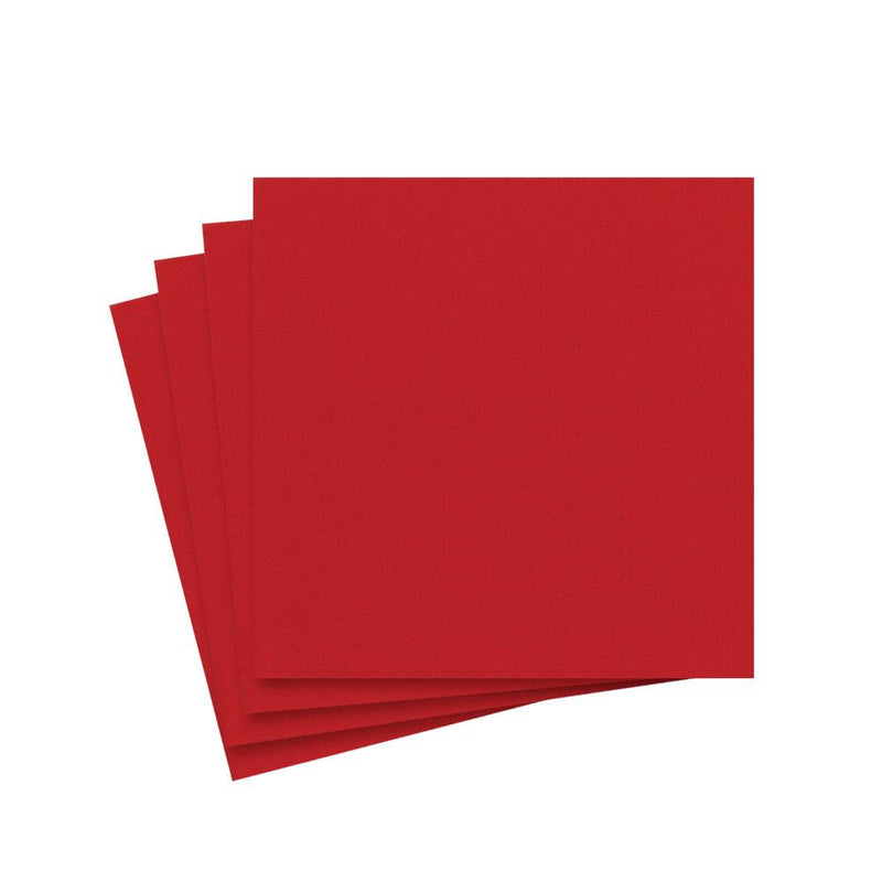 caspari Paper Linen Solid Cocktail Napkins in Red - 15 Per Package
