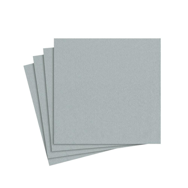 caspari Paper Linen Solid Cocktail Napkins in Silver - 15 Per Package