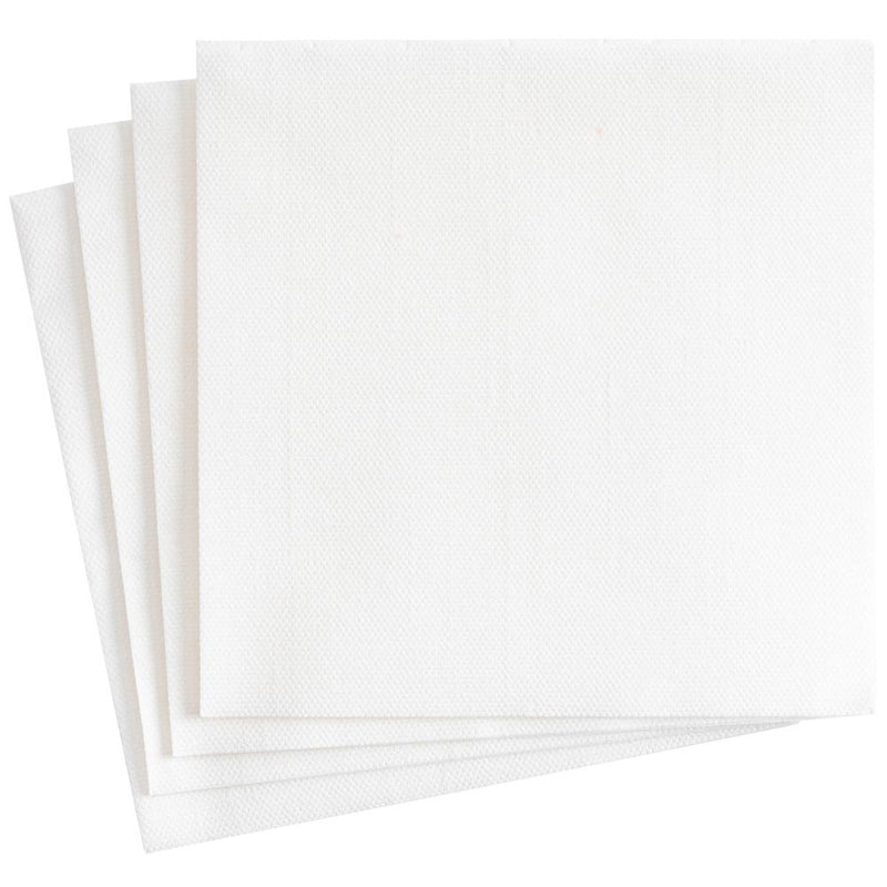 Caspari Paper Linen Solid Dinner Napkins In White - 12 Per Package