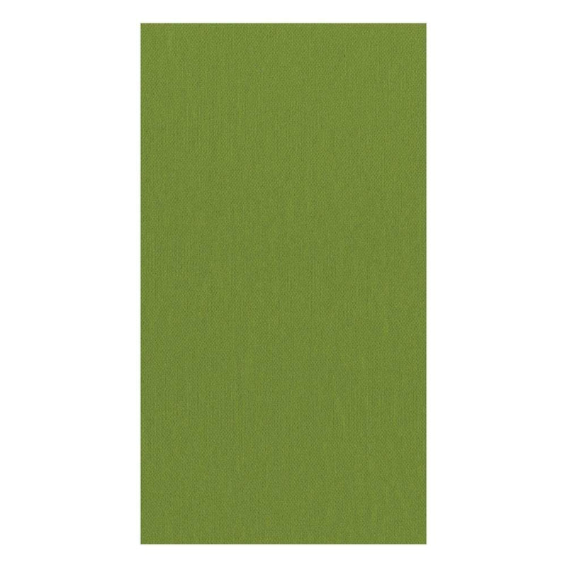 caspari Paper Linen Solid Guest Towel Napkins in Leaf Green - 12 Per Package