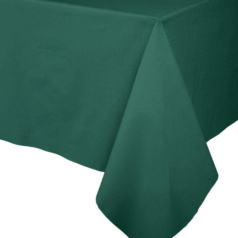 caspari Paper Linen Solid Table Cover in Hunter Green - 1 Each