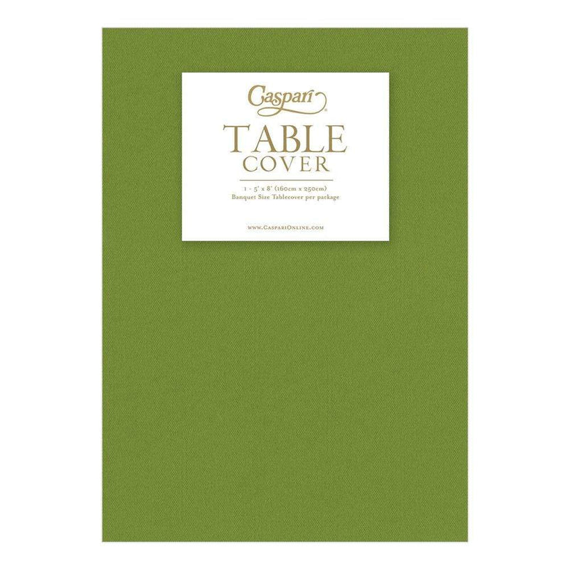 Caspari Paper Linen Solid Table Cover In Leaf Green - 1 Each