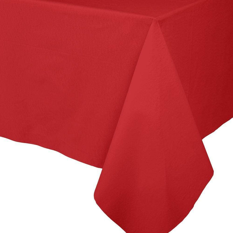 caspari Paper Linen Solid Table Cover in Red - 1 Each