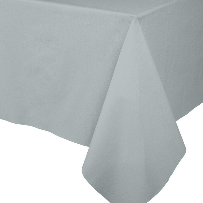 caspari Paper Linen Solid Table Cover in Silver - 1 Each