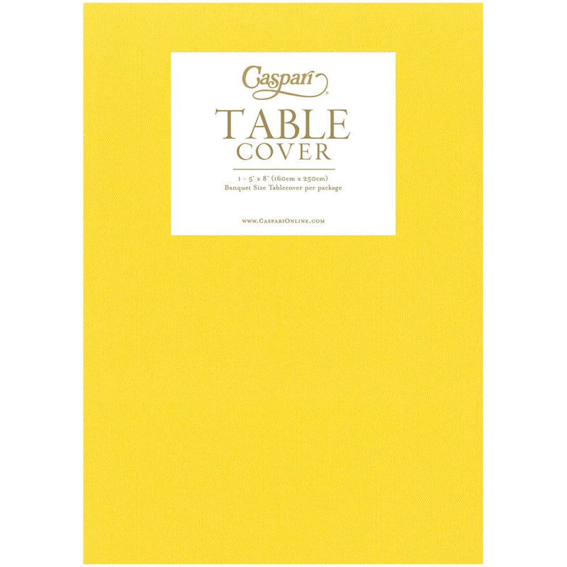 caspari Paper Linen Solid Table Cover in Yellow - 1 Each