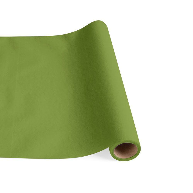 caspari Paper Linen Solid Table Runner in Leaf Green - 1 Each