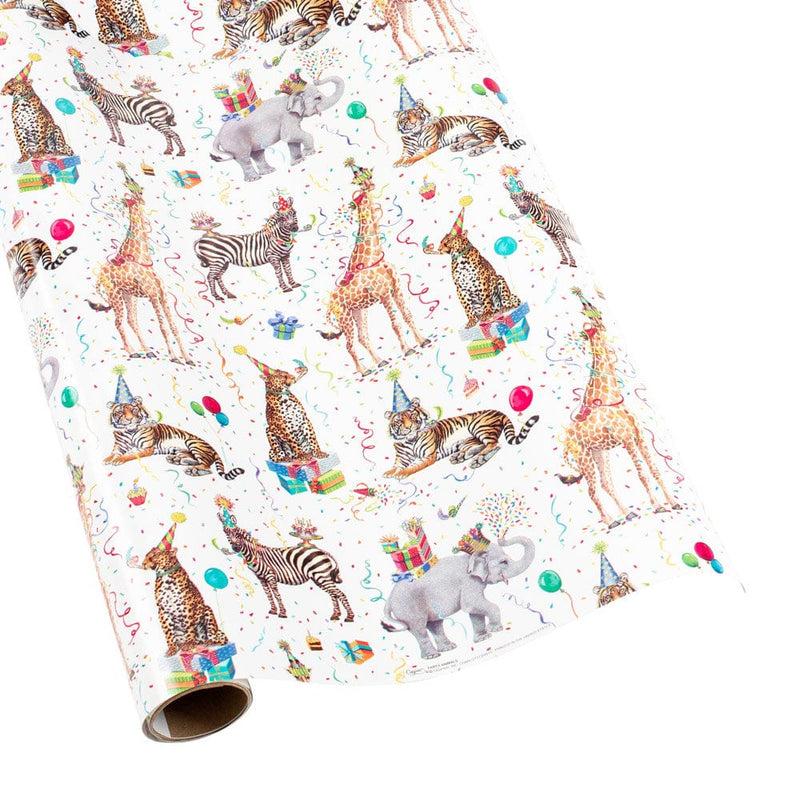 caspari Party Animals Gift Wrapping Paper - 30" x 8' Roll