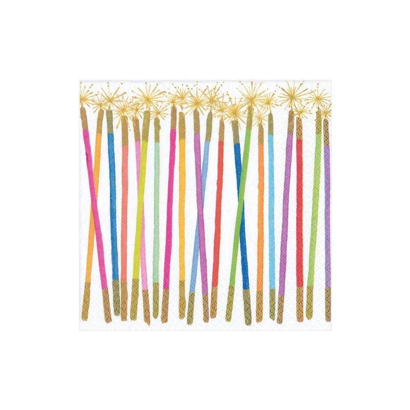 Caspari Party Candles Boxed Paper Cocktail Napkins - 40 Per Box
