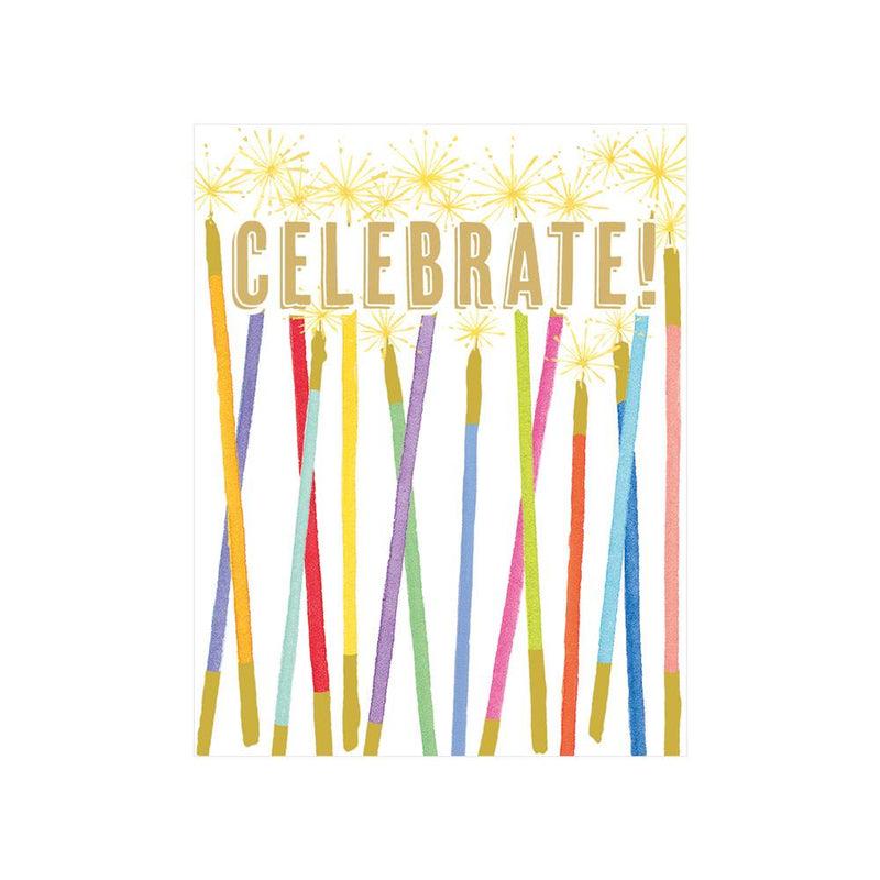 Caspari Party Candles Gift Enclosure Cards - 4 Mini Cards & 4 Envelopes