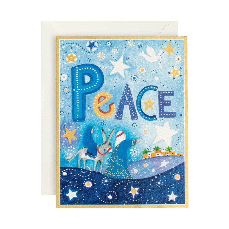caspari Peace Boxed Christmas Cards - 15 Cards & 15 Envelopes