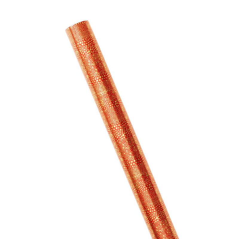 Caspari Pebble Foil Metallic Gift Wrapping Paper In Red & Gold - 30" X 6' Roll