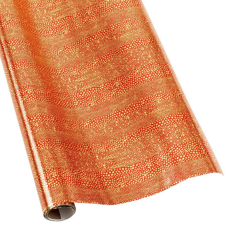 caspari Pebble Foil Metallic Gift Wrapping Paper in Red & Gold - 30" x 6' Roll
