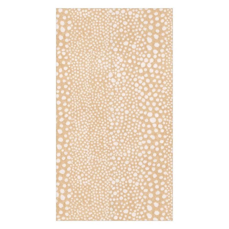 caspari Pebble Paper Linen Guest Towels Napkins in Beige - 12 Per Package