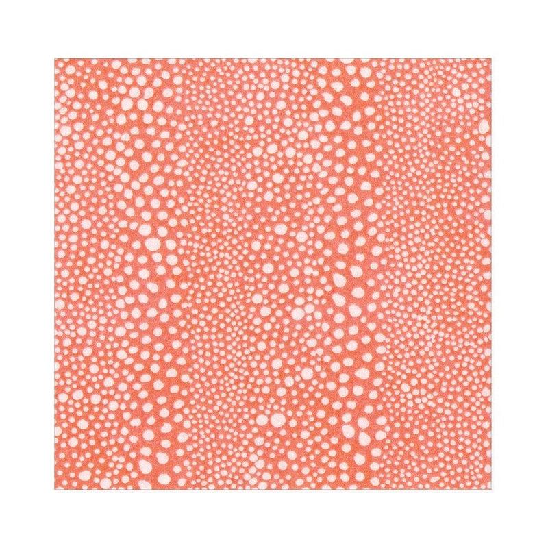 caspari Pebble Paper Linen Luncheon Napkins in Coral - 15 Per Package