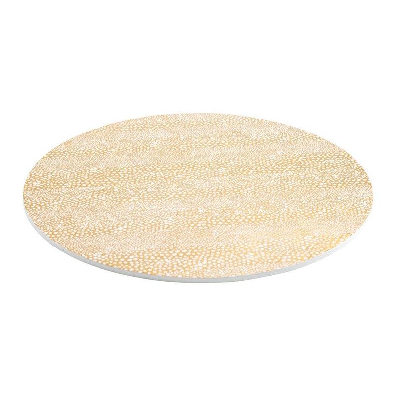 Caspari Pebble Round Lacquer Placemat In Gold - 1 Each