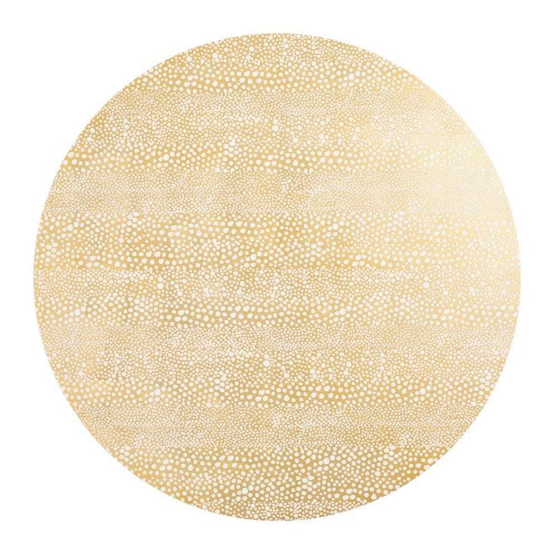 caspari Pebble Round Lacquer Placemat in Gold - 1 Each