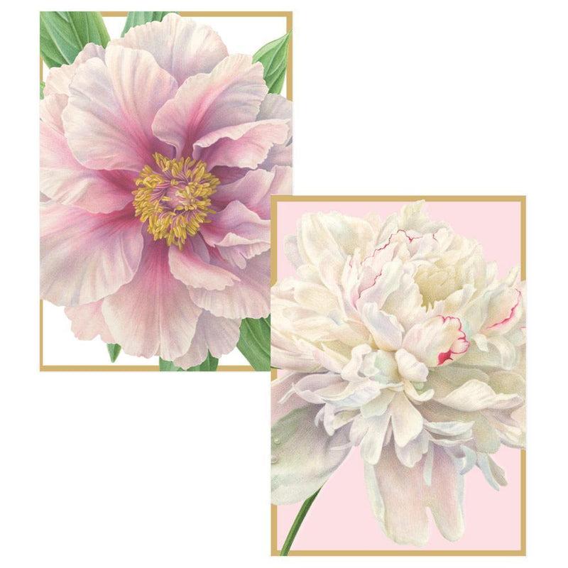 Caspari Peony Boxed Note Cards - 8 Note Cards & 8 Envelopes