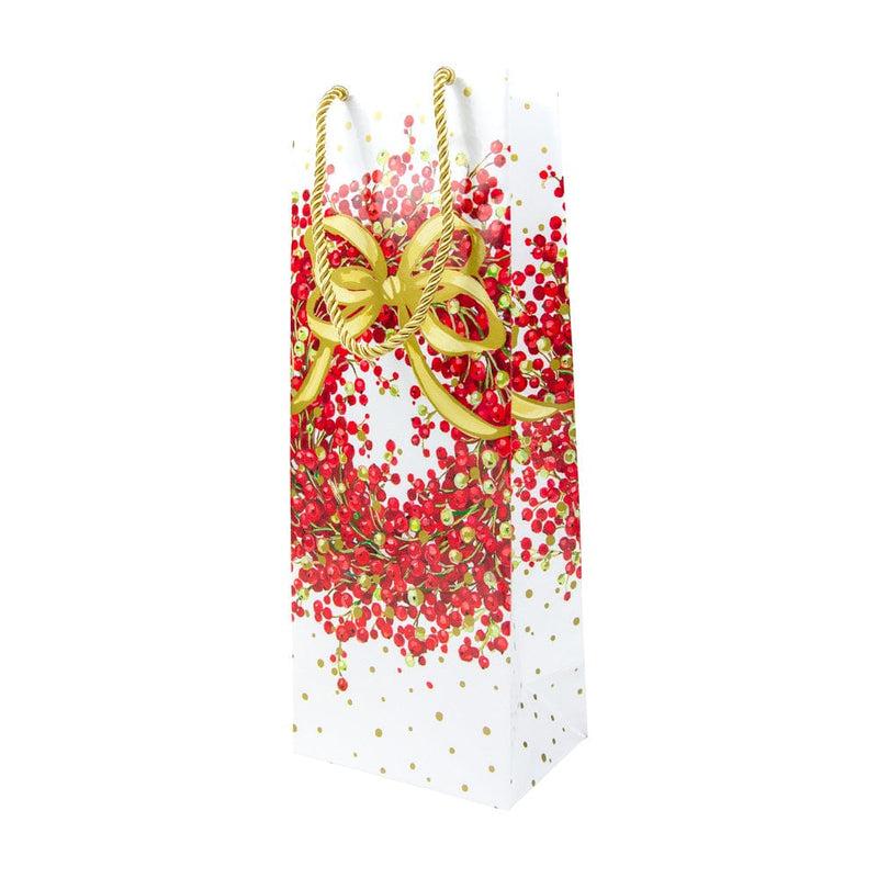 Caspari Pepperberry White Wine & Bottle Gift Bags - 1 Each