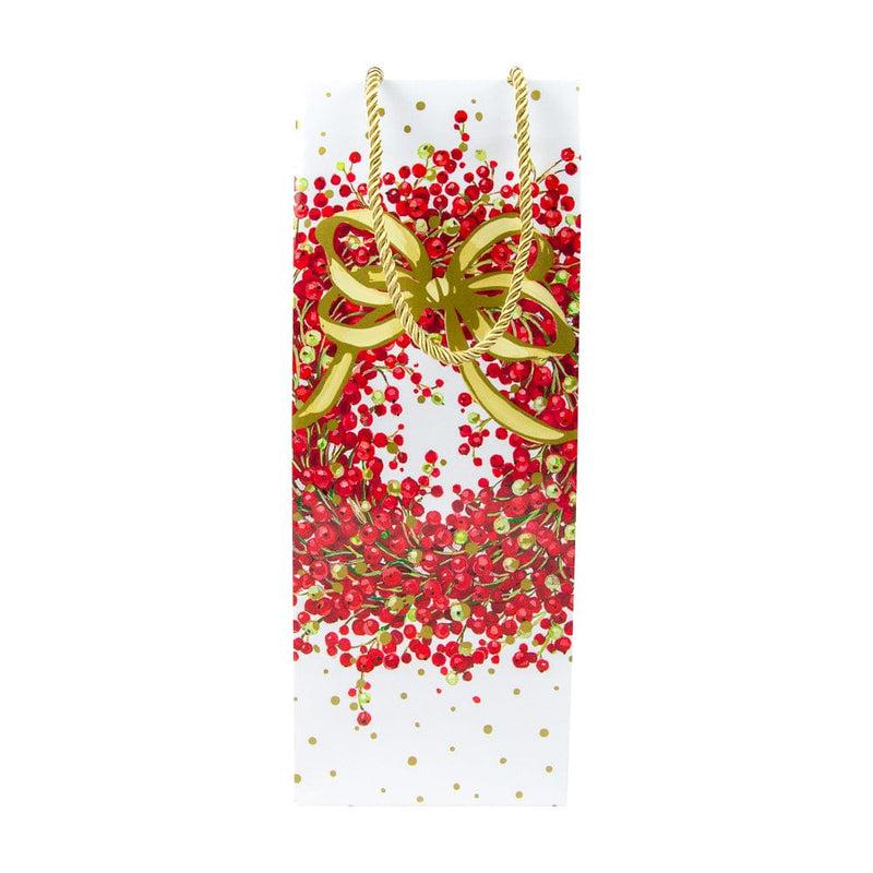 Caspari Pepperberry White Wine & Bottle Gift Bags - 1 Each