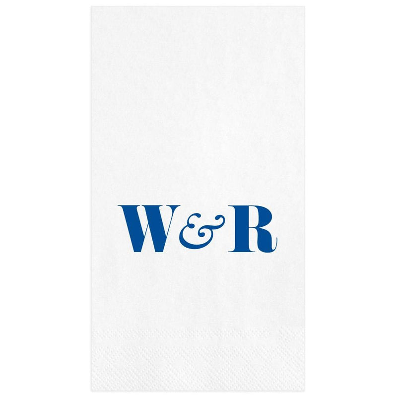 caspari Personalized Double Initial Guest Towel Napkins