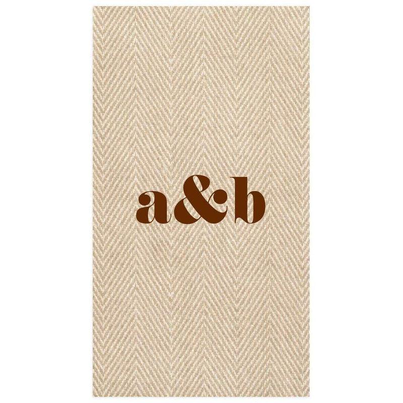 caspari Personalized Double Initial Jute Guest Towel Napkins