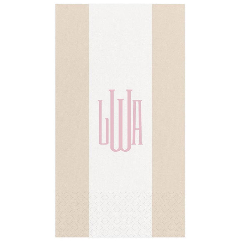 caspari Personalized Monogram Bandol Stripe Guest Towel Napkins