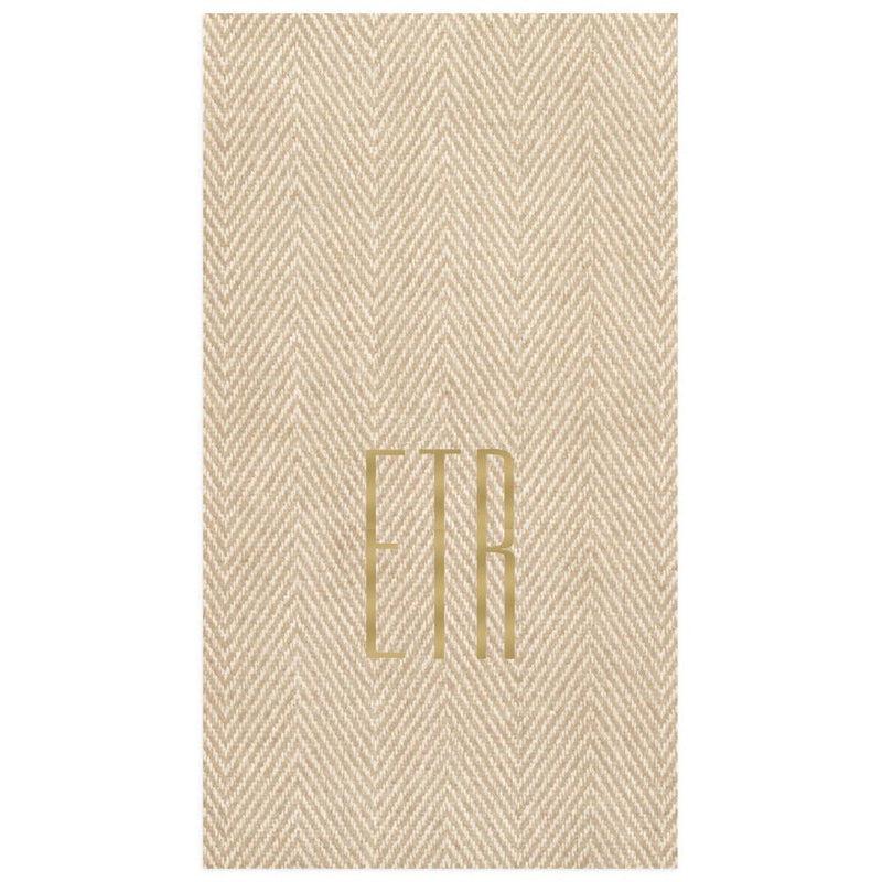 caspari Personalized Monogram Jute Guest Towel Napkins