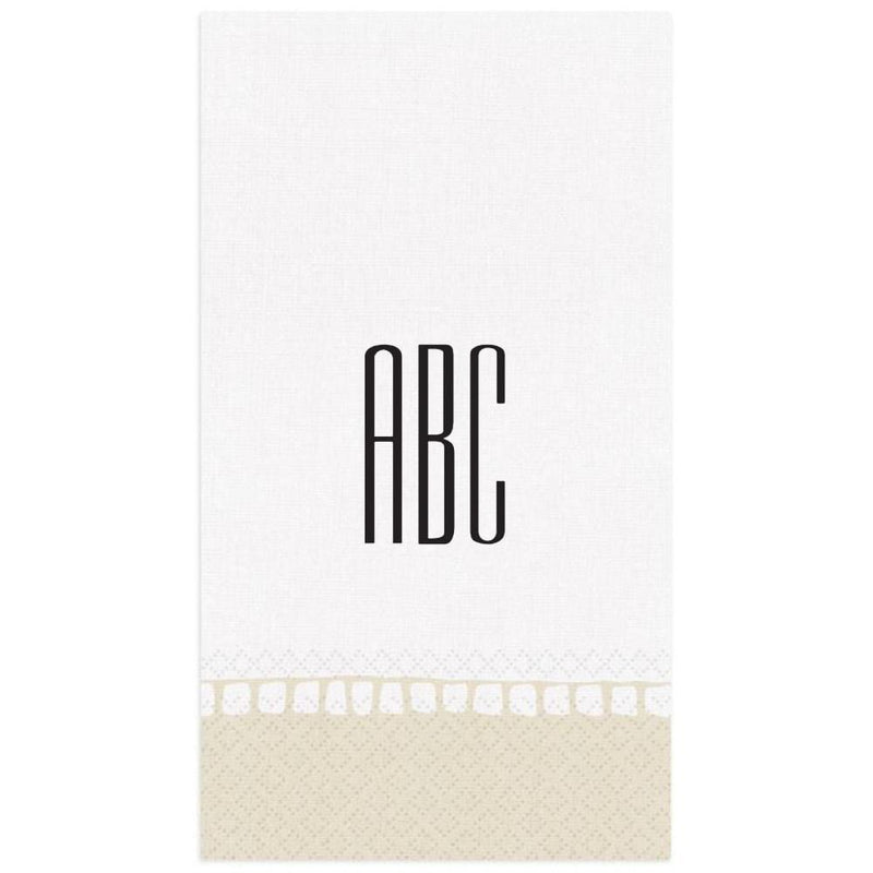 caspari Personalized Monogram Linen Border Guest Towel Napkins
