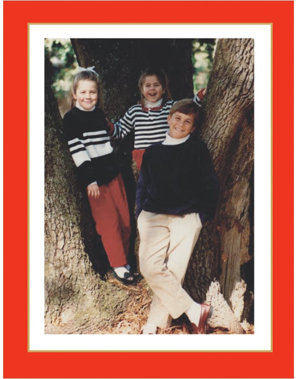 caspari Personalized Nutcracker Christmas in Red Foil Holiday Photo Cards - Portrait