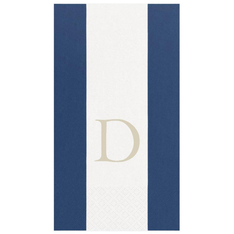 caspari Personalized Single Initial Bandol Stripe Guest Towel Napkins