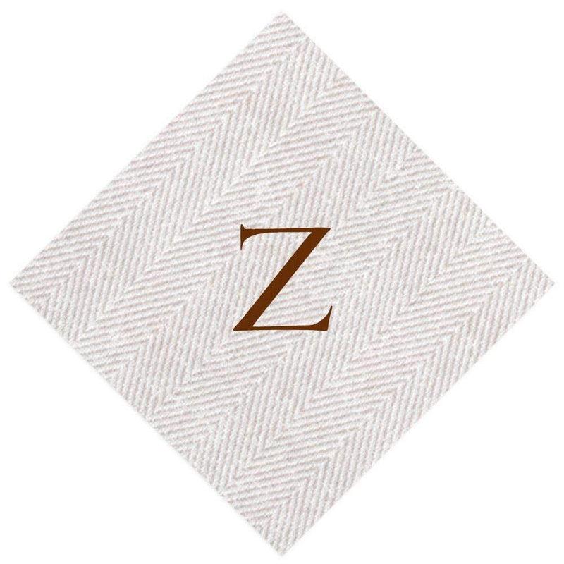 caspari Personalized Single Initial Jute Cocktail Napkins