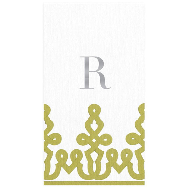 caspari Personalized Single Initial Passementerie Guest Towel Napkins