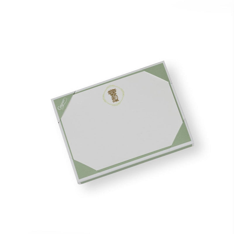Caspari Pineapple Crest Foil Correspondence Cards - 12 Per Package